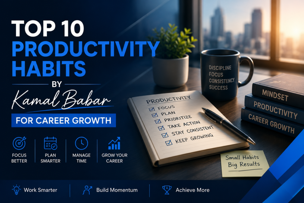 Top productivity habits by Kamal Babar for career growth